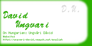 david ungvari business card